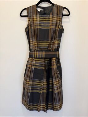Pendleton Black, Mustard & Brown Plaid Sleeveless Mini Dress